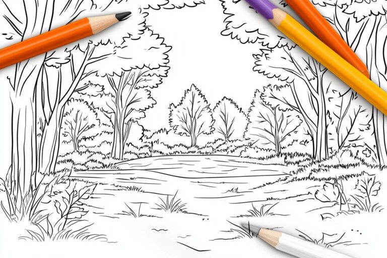 Fall Scene Coloring Pages : Color Your Way into Autumn