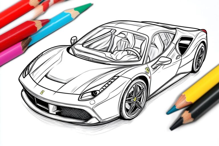 Ferrari Coloring Pages : Coloring Fun, History, and Skills