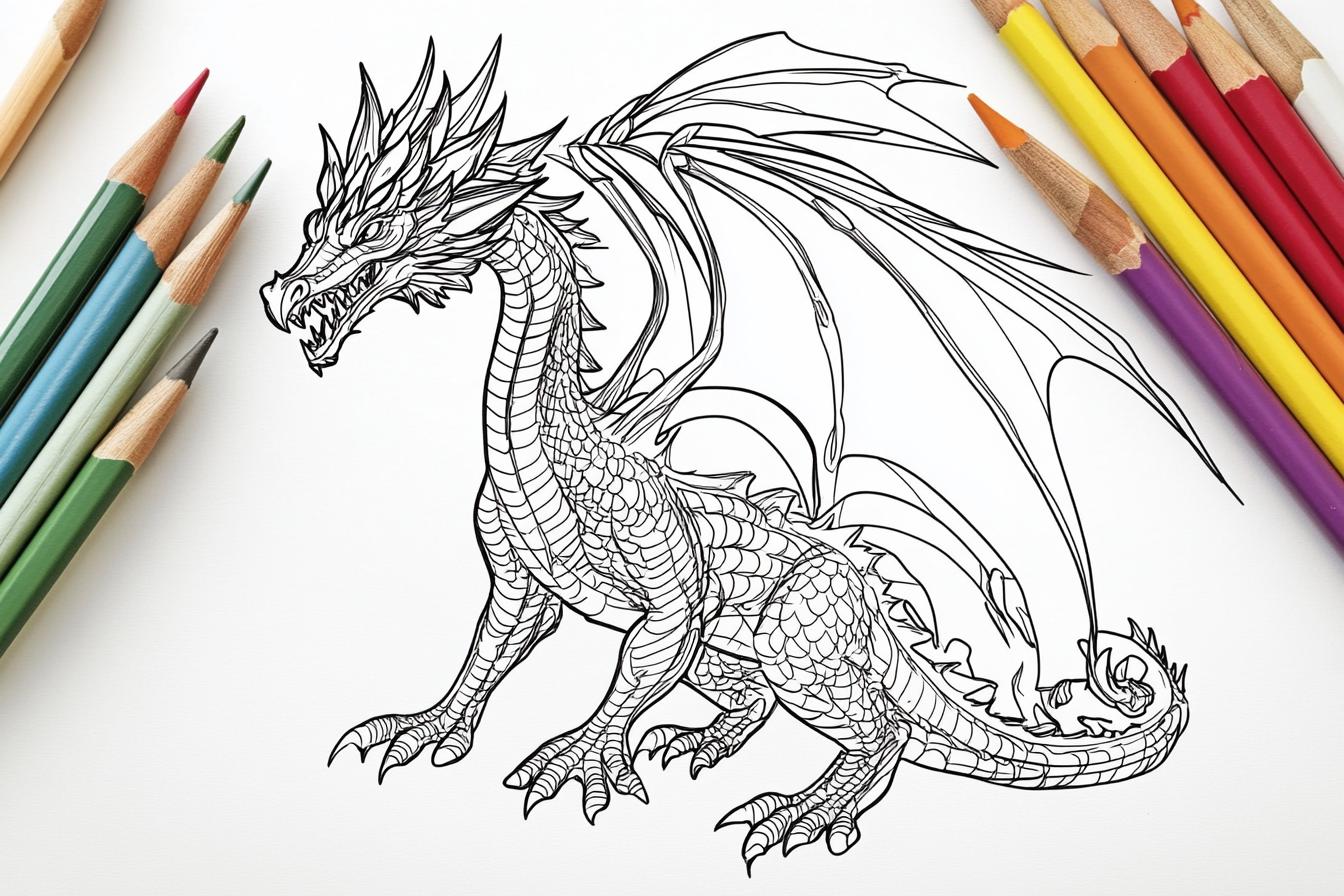 Fire Breathing Dragon Coloring Pages Free Printable PDF Fire Breathing Dragon Coloring Pages