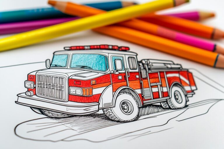 Fire Truck Coloring Pages : Fun & Educational Activities for Kids
