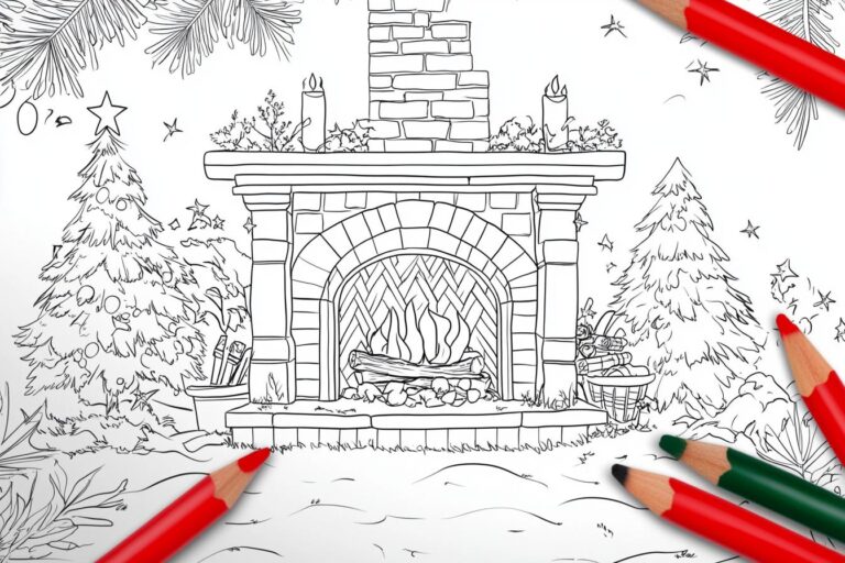 Fireplace Coloring Pages : Cozy Winter Fun for Kids
