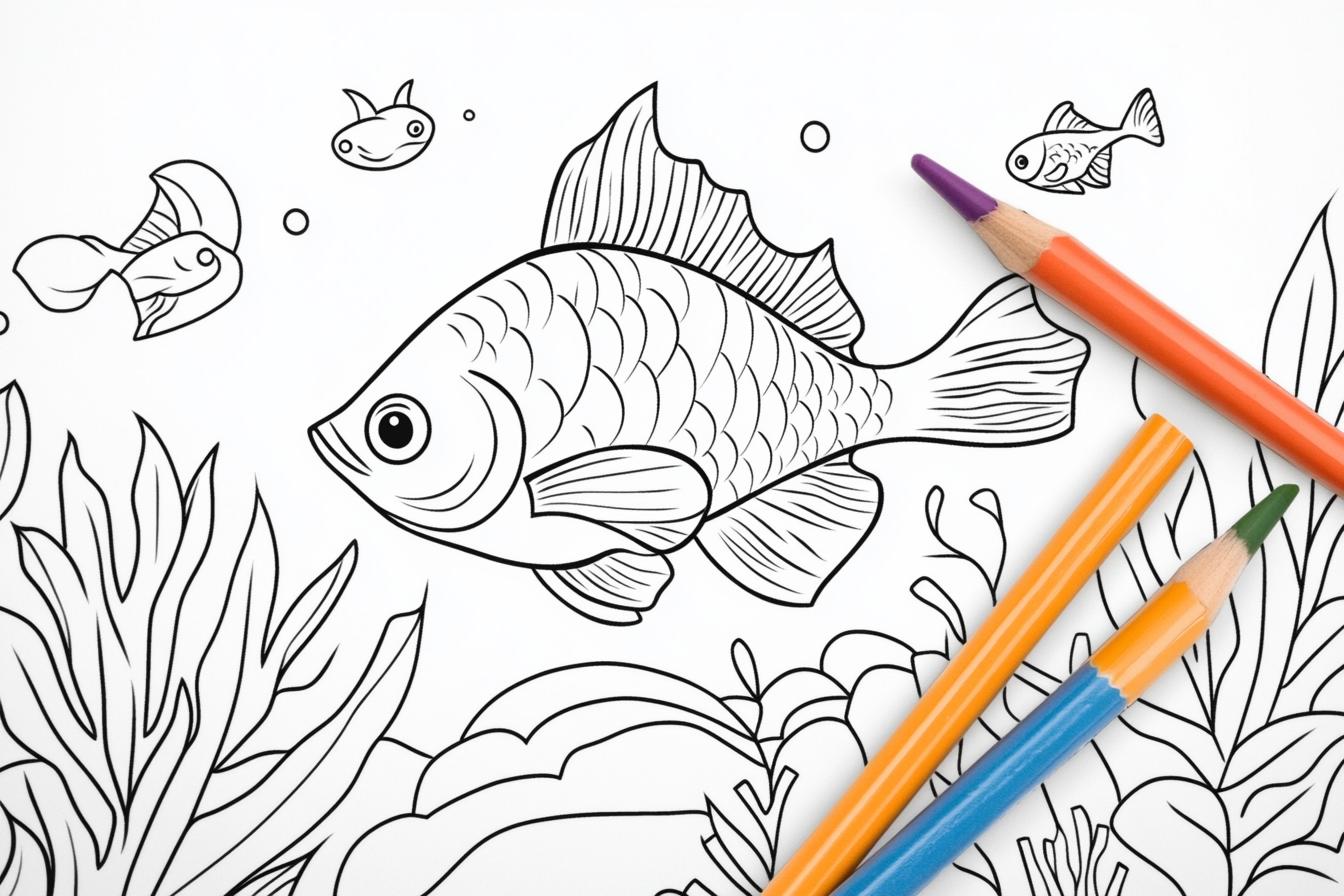 Fish Aquarium Coloring Pages Free Printable PDF Fish Aquarium Coloring Pages