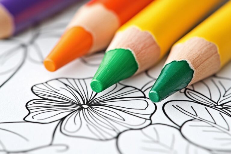 Four Leaf Clover Coloring Pages : Lucky Charms, Irish Symbols & Creative Fun