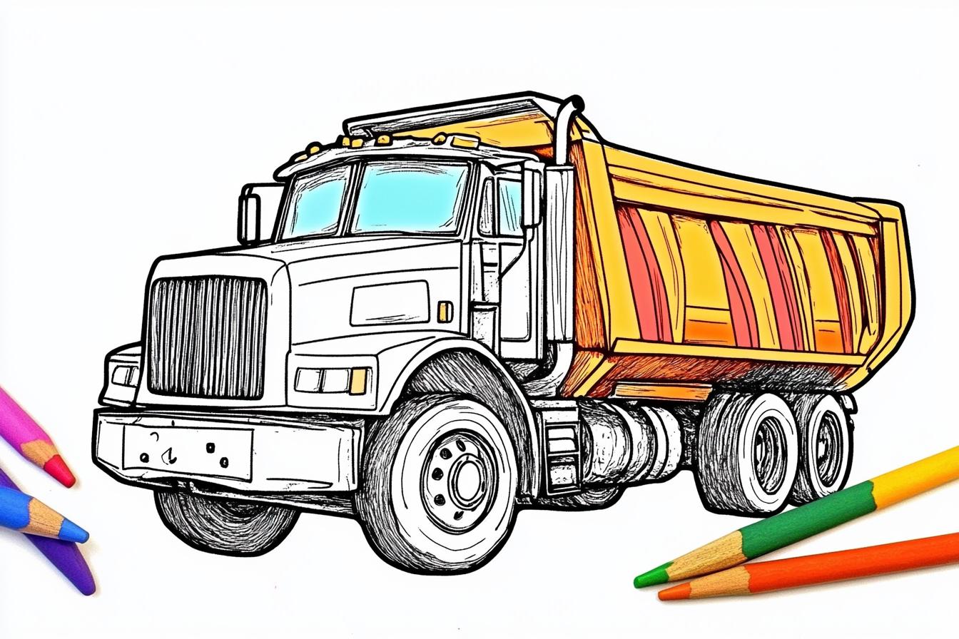 Free Printable PDF Garbage Truck Coloring Pages