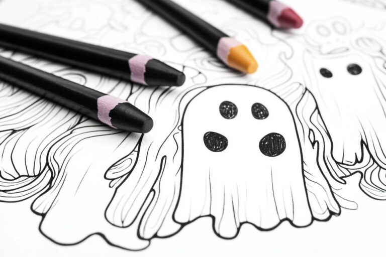 Ghost Coloring Pages : Spooky Fun for Kids and Creative Halloween Activities
