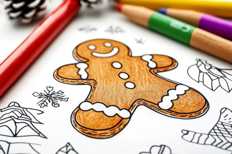 Gingerbread Man Coloring Pages : Fun Festive Coloring for Kids