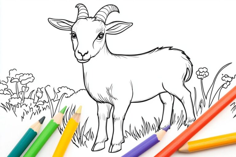 Goat Coloring Pages : Fun Animal Coloring for Kids