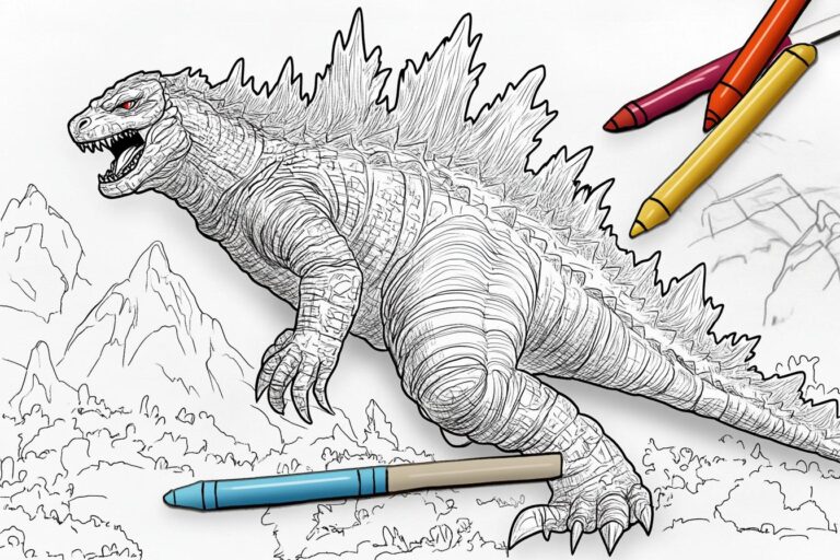 Godzilla Coloring Pages : Unleash Your Inner Artist with Godzilla