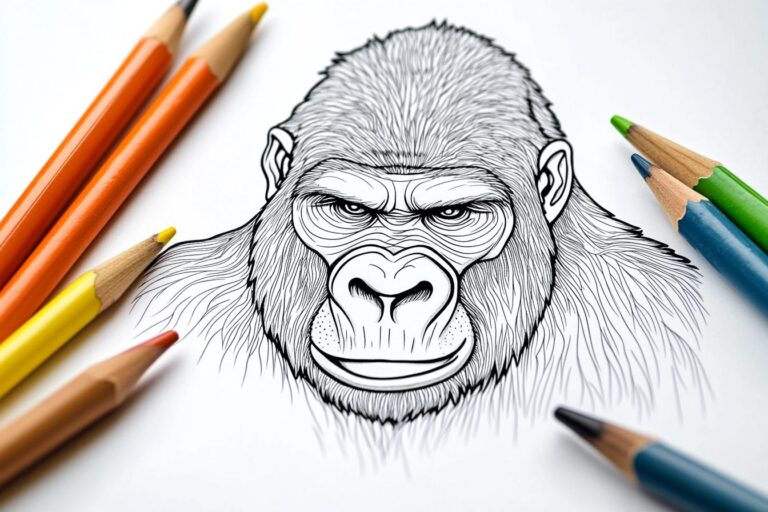 Gorilla Coloring Pages : Unleash Creativity with Fun Animal Coloring