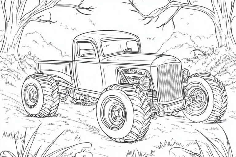Grave Digger Coloring Pages : Fun Monster Truck Coloring for Kids