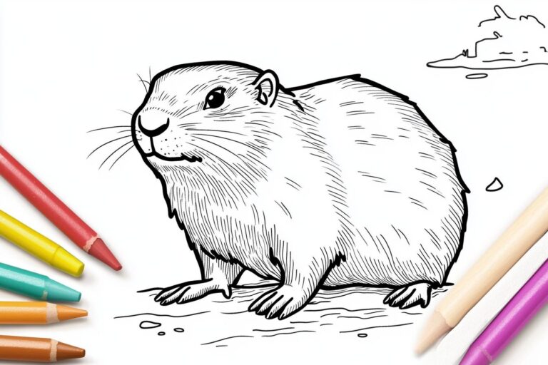 Groundhog Coloring Pages : Fun Groundhog Day Activity for Kids