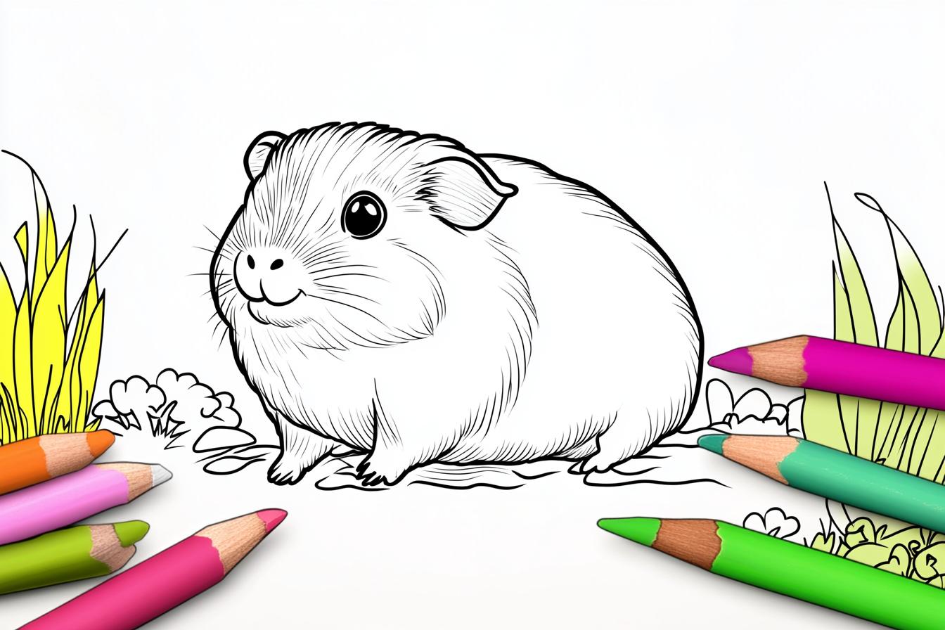 Guinea Pig Coloring Pages Free Printable PDF Guinea Pig Coloring Pages