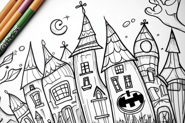 Halloween Town Coloring Pages : Color the Spooky Fun