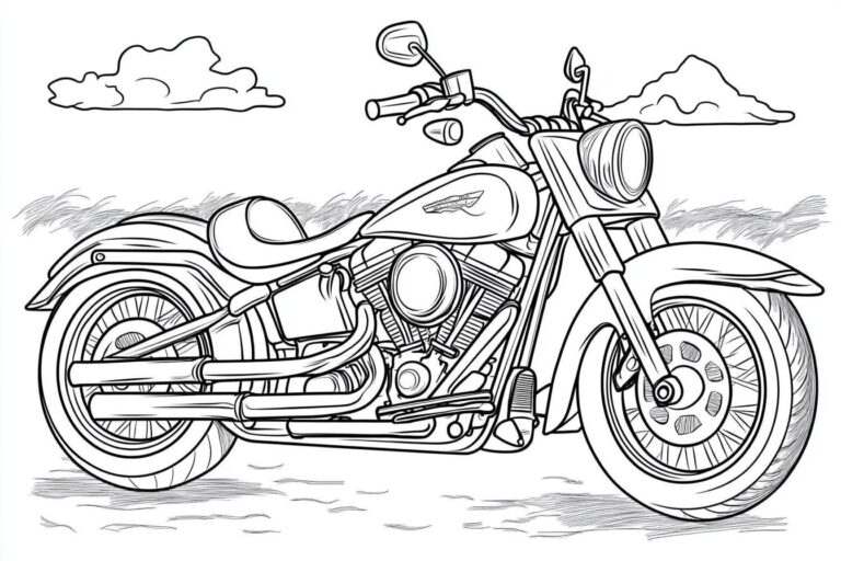 Harley Davidson Coloring Pages : Rev Up Your Creativity