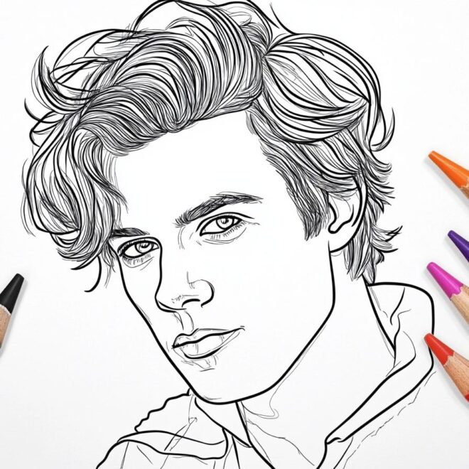 Harry Styles Coloring Page : Color Your Way to Harry Styles Fan Art