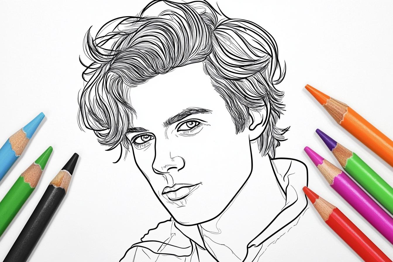 Harry Styles Coloring Page Free Printable PDF Harry Styles Coloring Page