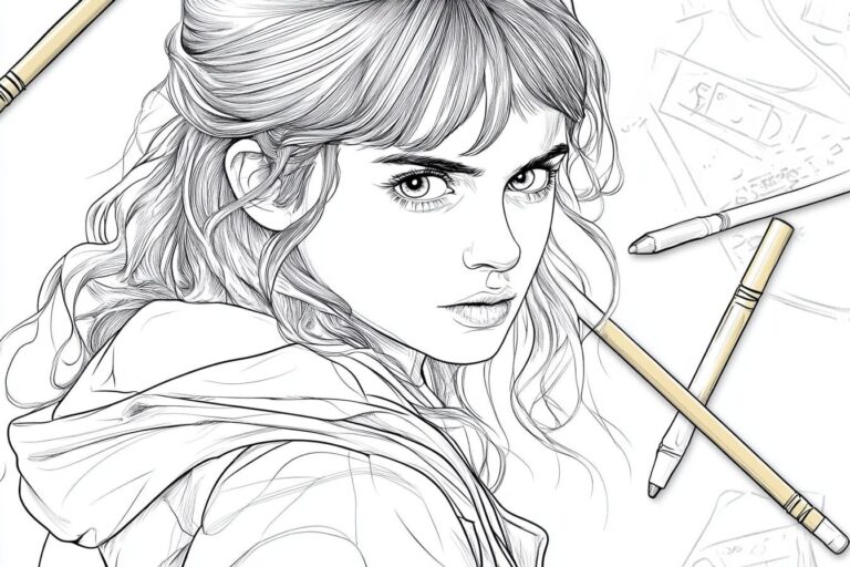 Hermione Coloring Pages : Color the Magic of Harry Potter