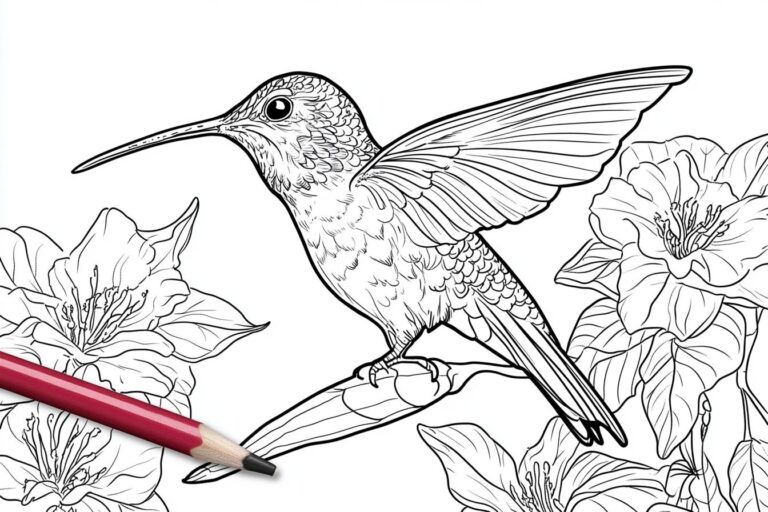 Hummingbird Coloring Pages : Coloring Fun with Nature’s Jewels
