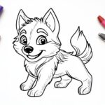 Husky Coloring Pages : Free Printable Husky Line Art for Kids & Adults