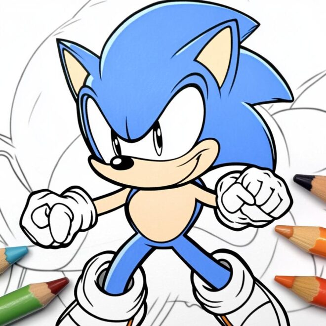 Hyper Sonic Coloring Pages : Unleash Your Inner Artist with Sonic’s Super Form