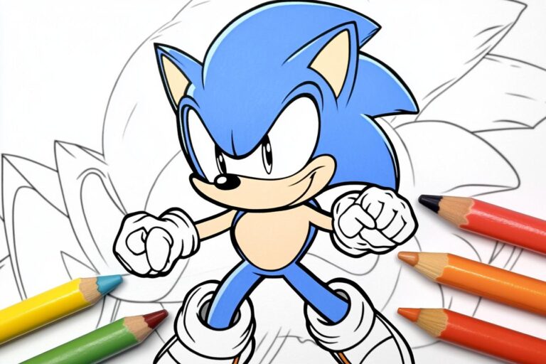 Hyper Sonic Coloring Pages : Unleash Your Inner Artist with Sonic’s Super Form
