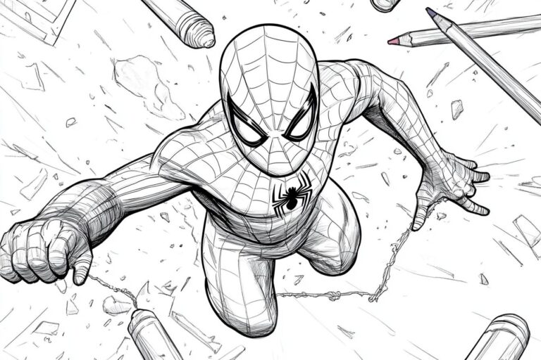 Iron Spider Coloring Pages : Color Your Own Iron Spider Adventures