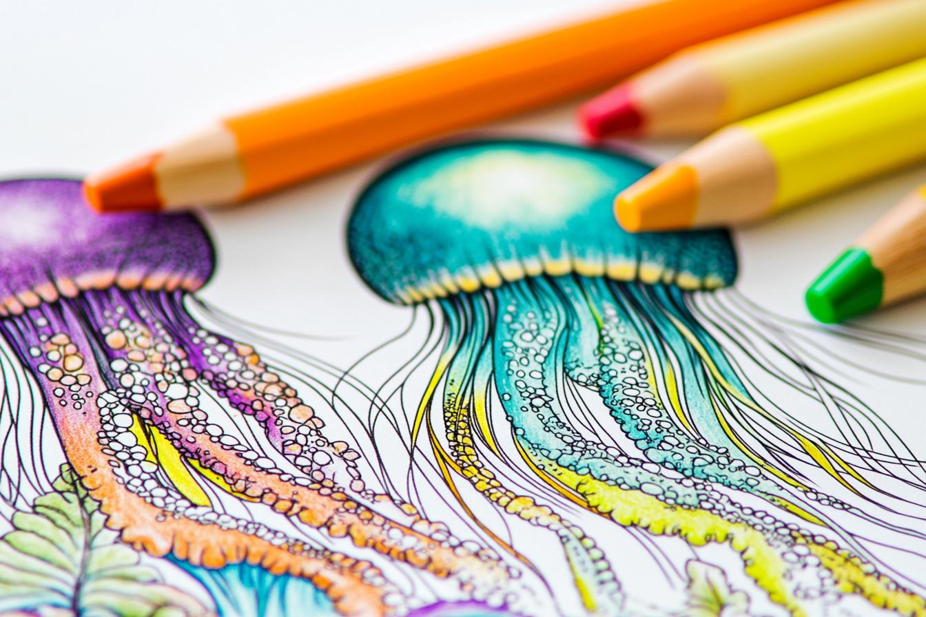 Jellyfish Coloring Pages Free Printable PDF Jellyfish Coloring Pages