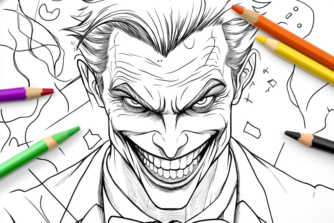 Joker Coloring Pages Free Printable PDF Joker Coloring Pages