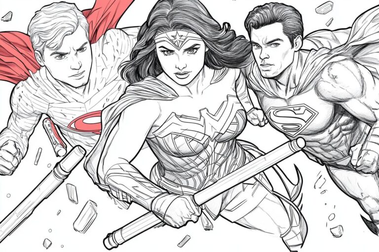 Justice League Coloring Pages : Unleash Superhero Fun for Kids
