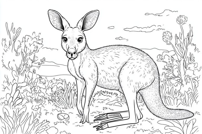 Kangaroo Coloring Pages : Fun, Creative, and Educational
