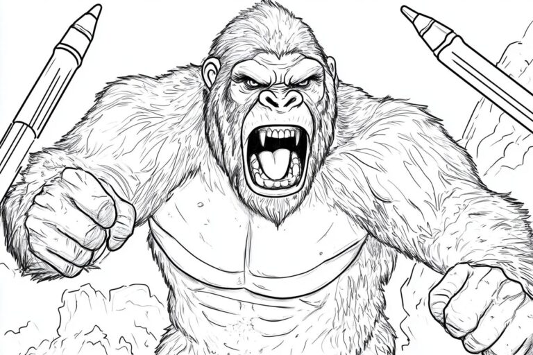King Kong Coloring Pages : Unleash Your Inner Artist with Free Printable Images