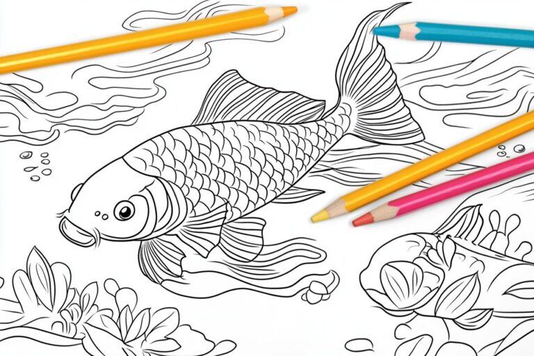 Koi Fish Coloring Pages : Color Your Way to Relaxation and Creativity