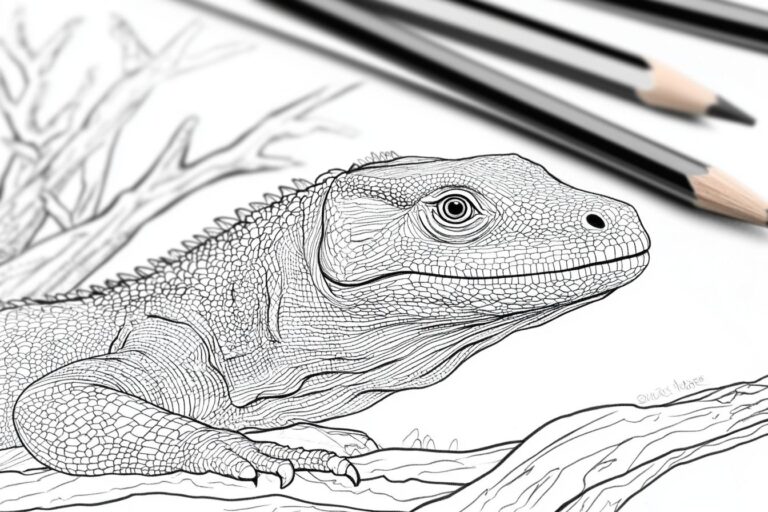 Komodo Dragon Coloring Pages : Unleash Your Inner Artist