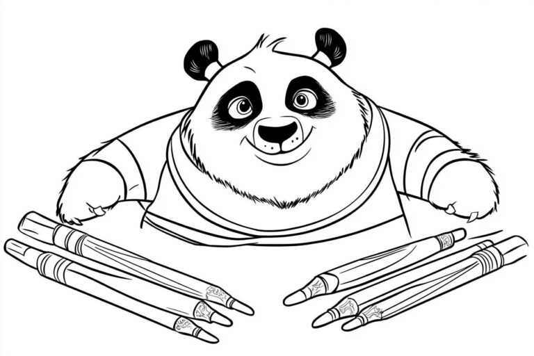 Kung Fu Panda Coloring Pages : Fun Printable Activities for Kids