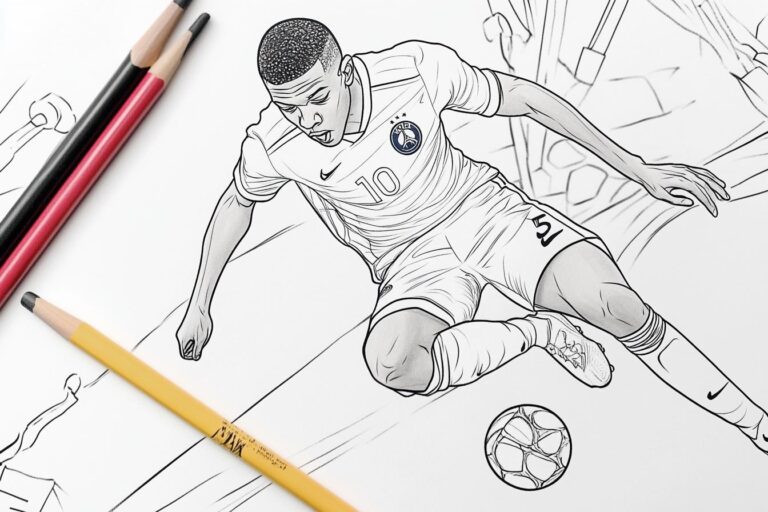 Kylian Mbappe Coloring Pages : Free Printable Sheets for Kids