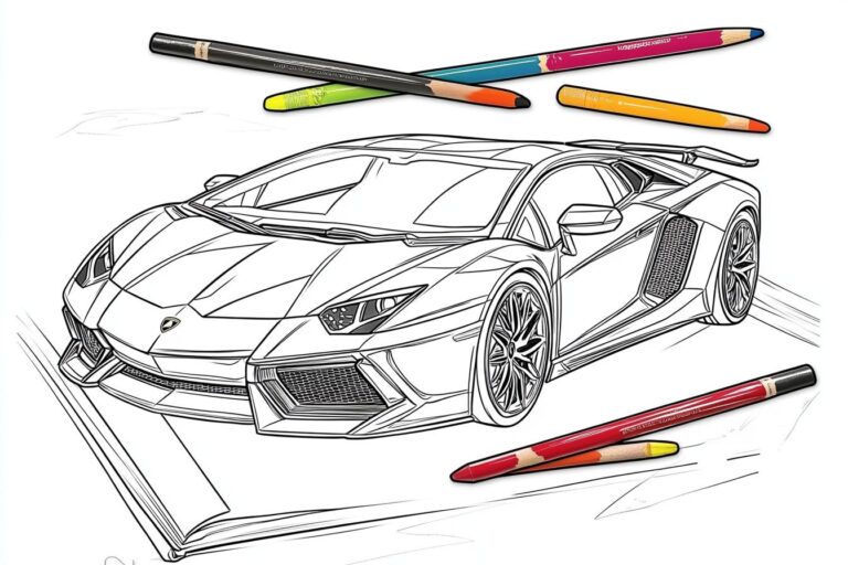 Lamborghini Coloring Pages : Unleash Your Inner Artist with Exotic Car Designs