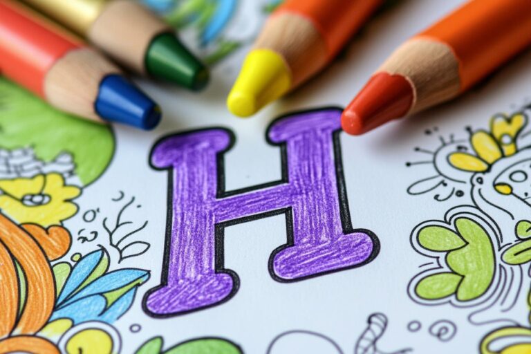 Letter “H” Coloring Pages : Fun Learning for Kids