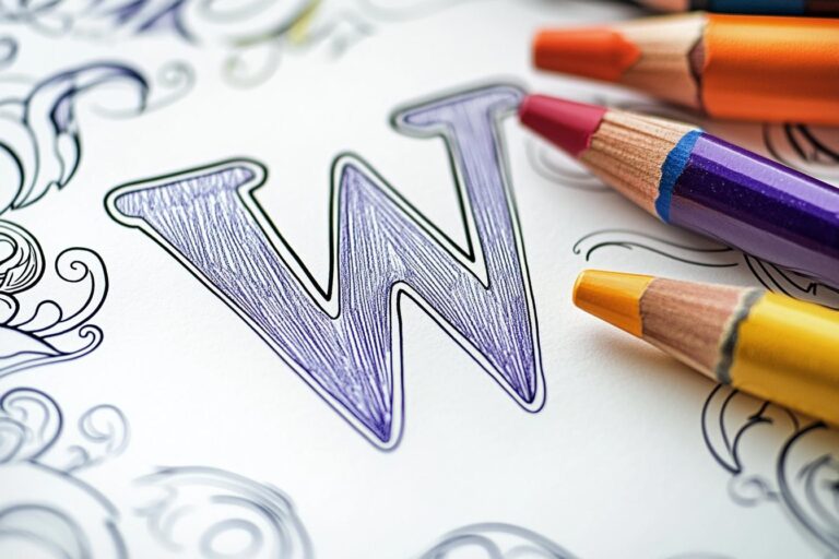 Letter “W” Coloring Pages : Fun Learning & Creative Expression