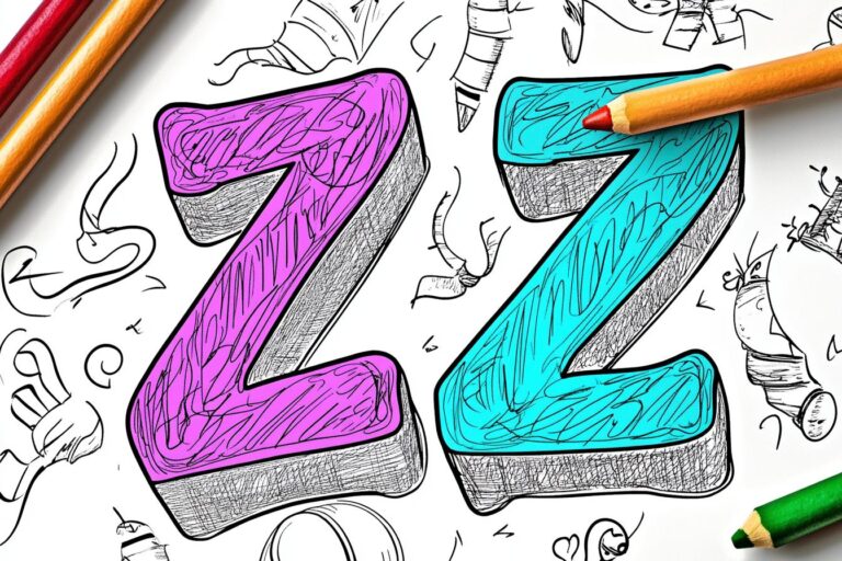 Letter “Z” Coloring Pages : Fun Learning and Creative Expression