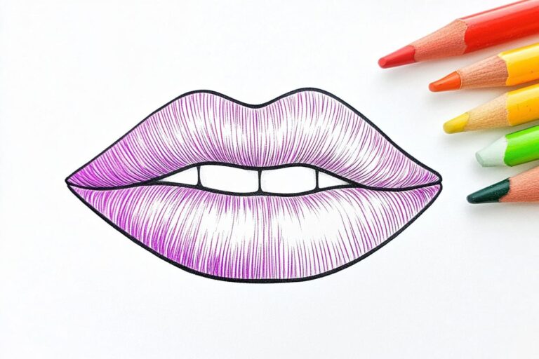 Lips Coloring Pages : Coloring Fun with Lips, Shapes, and Techniques