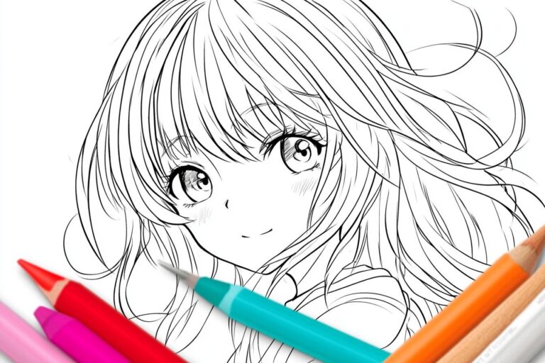 Long Hair Anime Girl Coloring Pages : Unleash Your Creativity with Anime Girl Coloring Pages