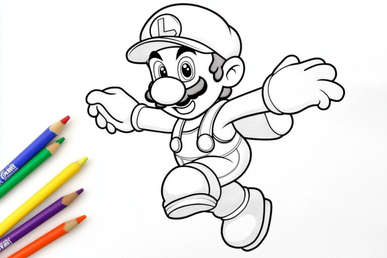 Luigi Coloring Pages : Coloring Fun with Mario’s Brother