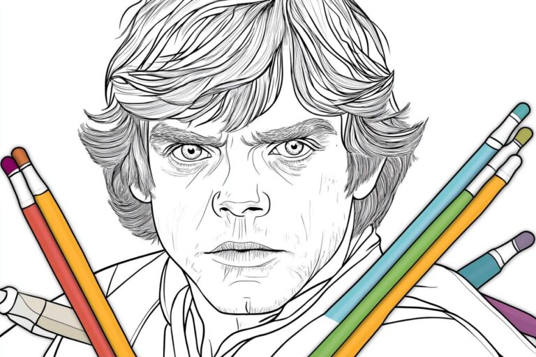 Luke Skywalker Coloring Pages : Color Your Way to a Galaxy Far, Far Away