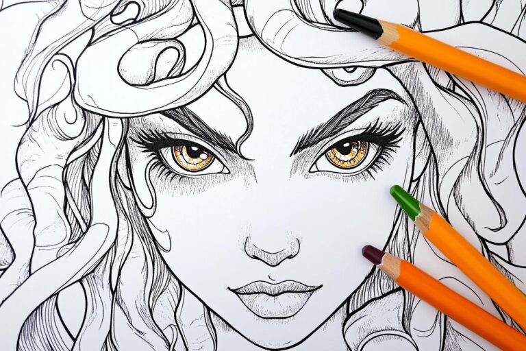 Medusa Coloring Pages : Unleash Your Creativity with Mythological Art