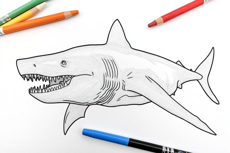 Megalodon Coloring Pages : Unleash Your Inner Artist with Prehistoric Shark Fun