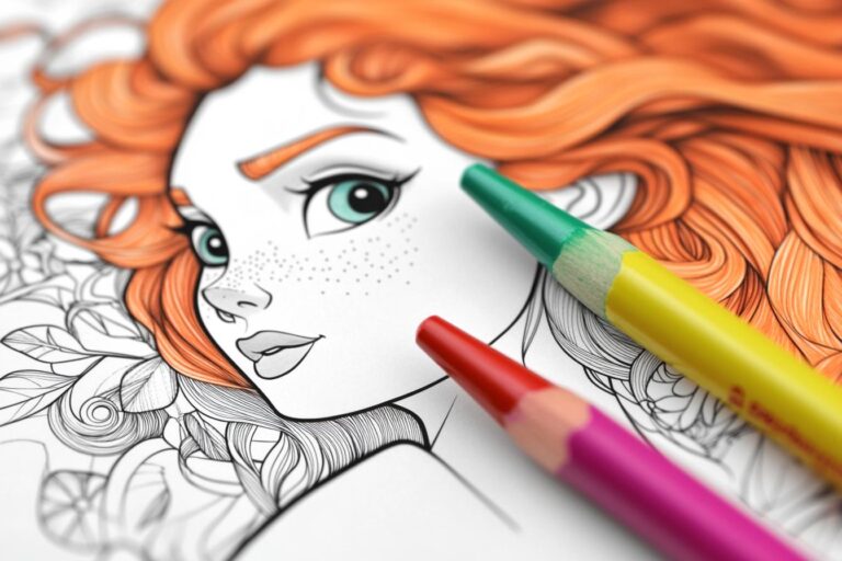 Merida Coloring Pages : Free Printable Sheets for Kids