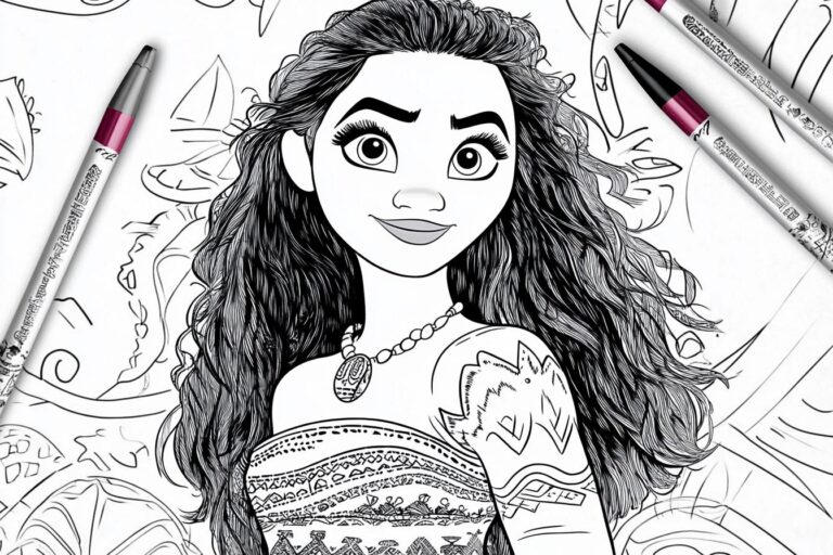 Moana Coloring Pages : Coloring Fun with Moana Characters