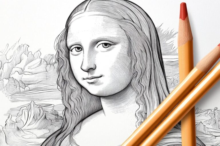 Mona Lisa Coloring Pages : Color the World’s Most Famous Smile