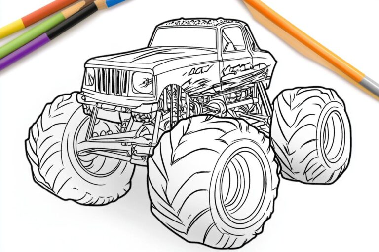 Monster Jam Coloring Pages : Unleash Your Inner Artist with Monster Trucks