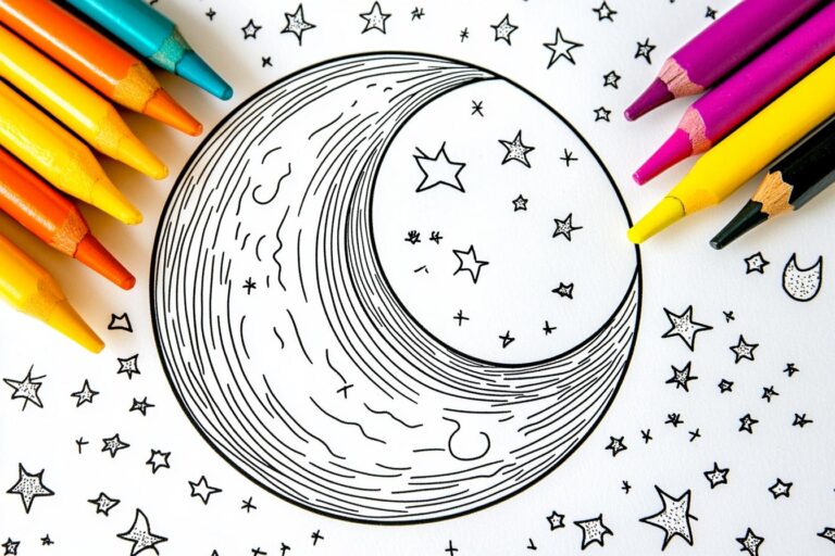 Moon Coloring Pages : Color Your Way Through Space